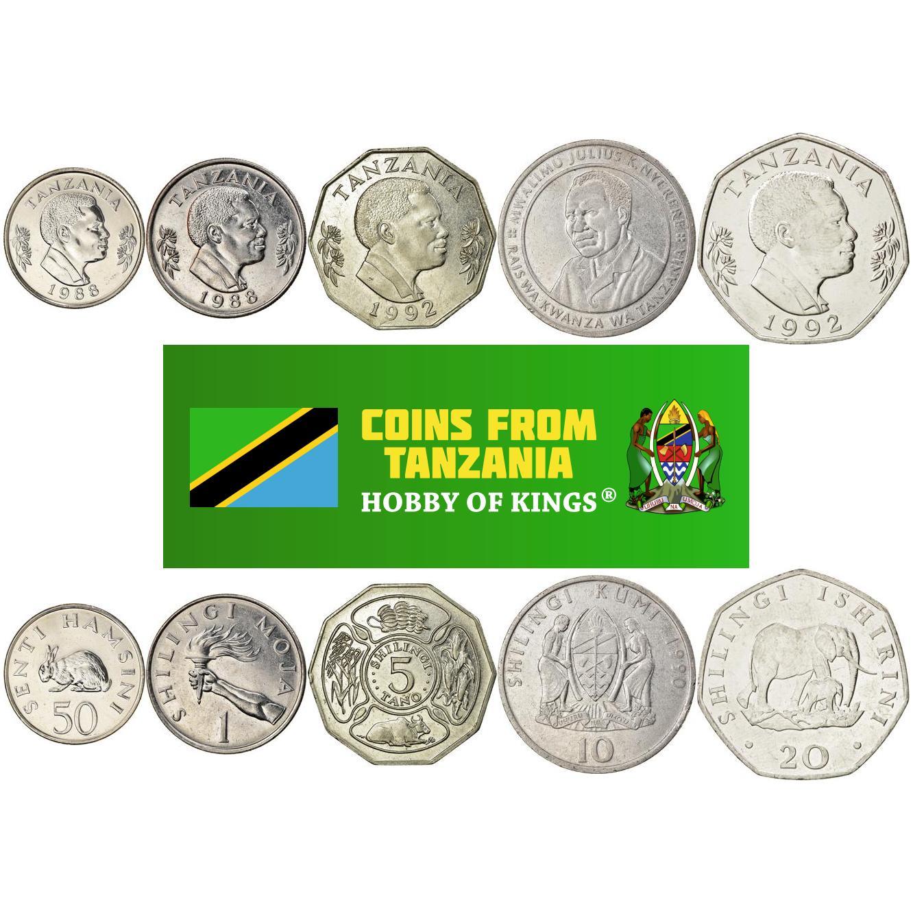 Tanzania | 5 Myntsett | 50 Senti 1 5 10 20 Shilingi | 1987 - 1993