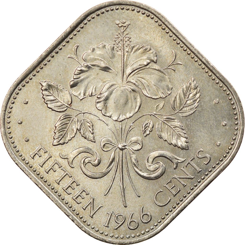 Bahamas | 15-Cent-Münze | Hibiskus | Kupfernickel | KM:5 | 1966–1970
