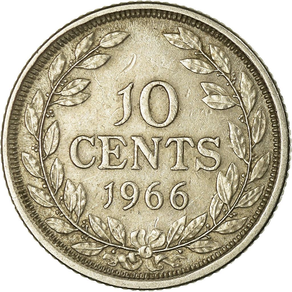 Liberia | 10 Cents Coin | Olive branches | Km:15A.1 | 1966 - 1987