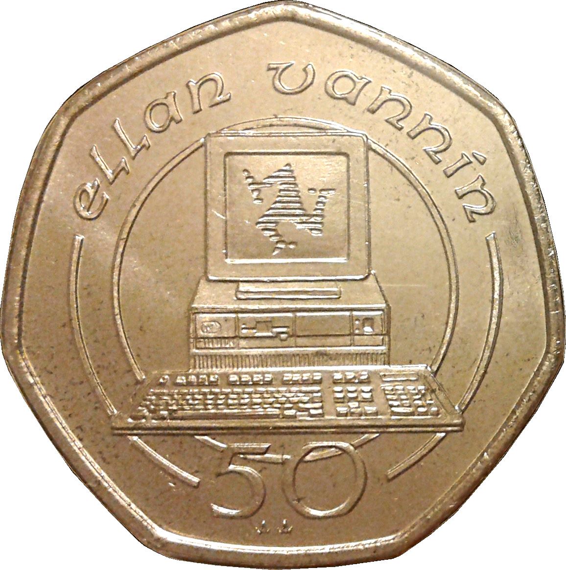 Isle of Man | 50 Pence Coin | Technology | Km:212 | 1988 - 1995