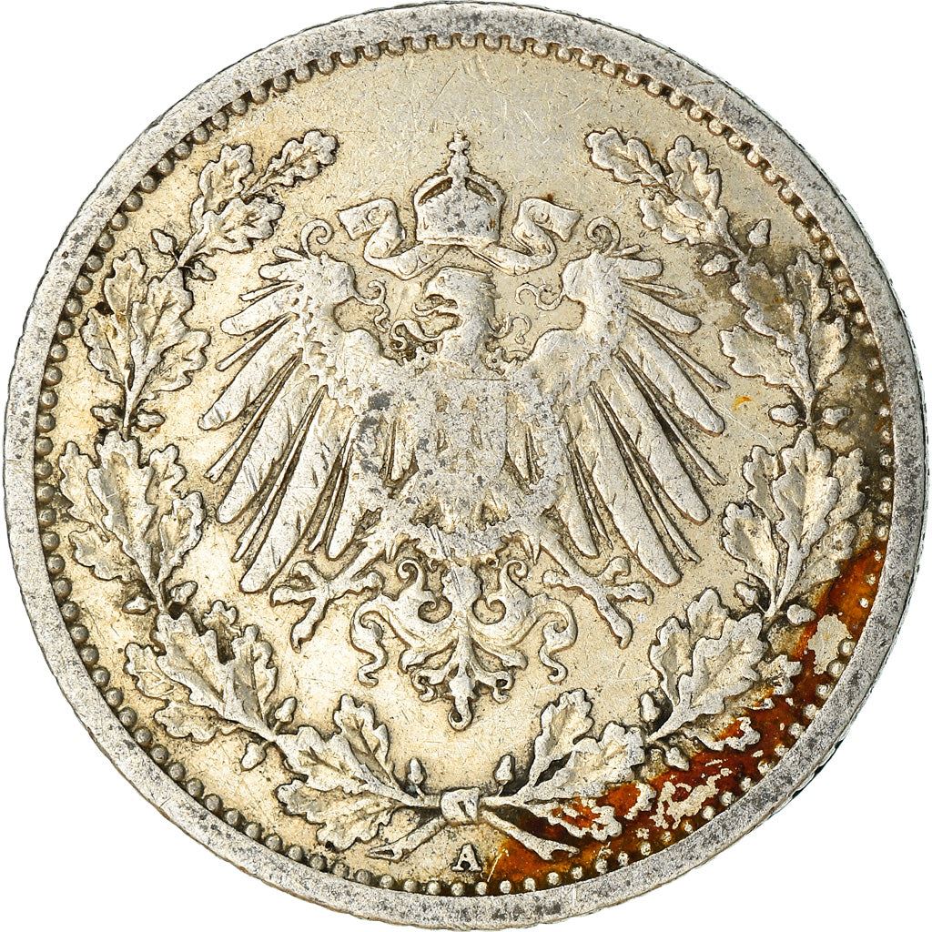 German Empire 1/2 Mark Coin | Deutsches Reich | Wilhelm II | Type 2 | KM17 | 1905 - 1919