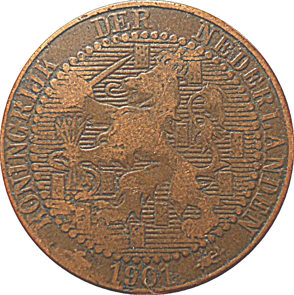 Pays-Bas | Pièce de 1 cent | Lion | Km : 131 | 1901