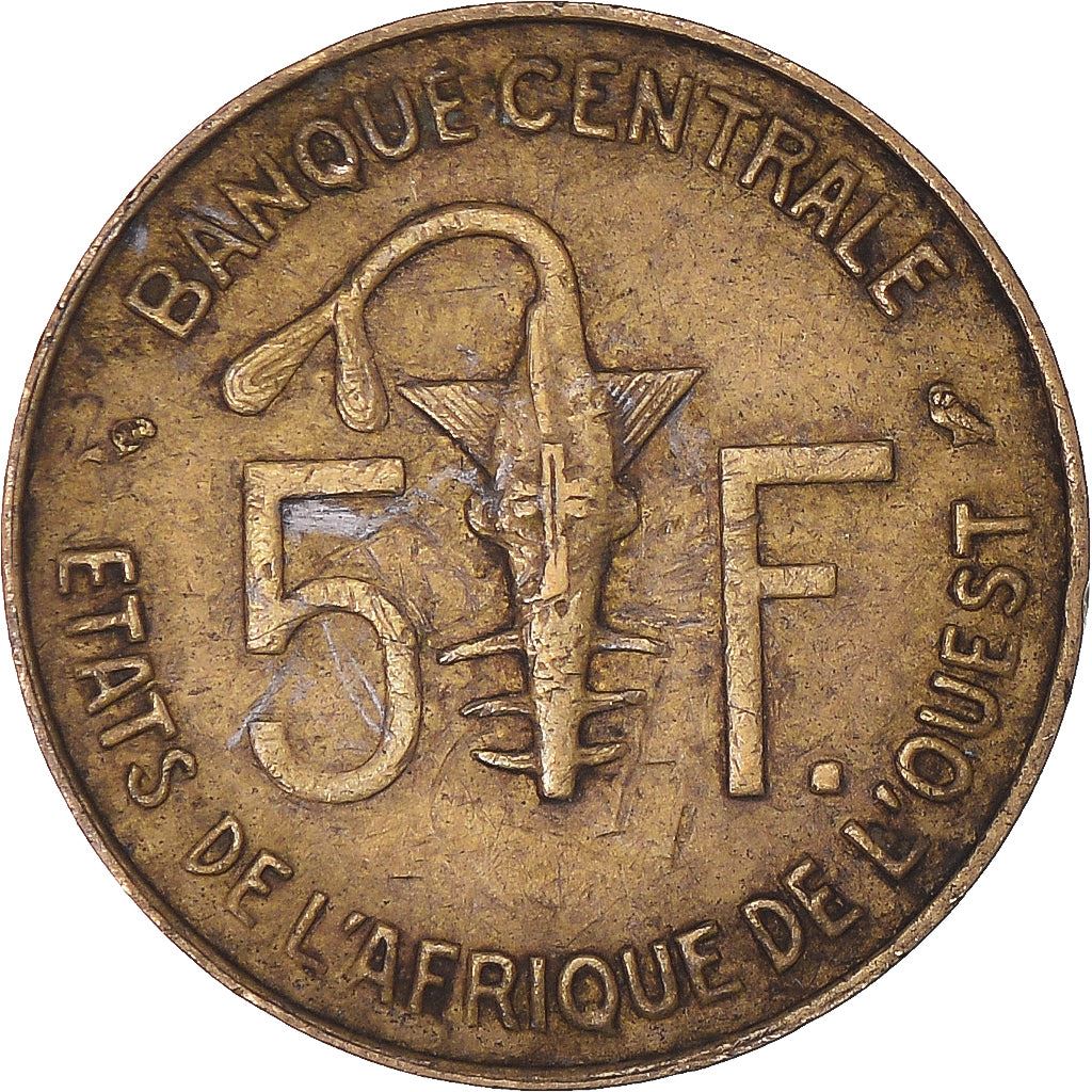 Western African States | 5 Francs Cfa Coin | Emblem of Central Bank | Gazelle | Km:2 | 1960