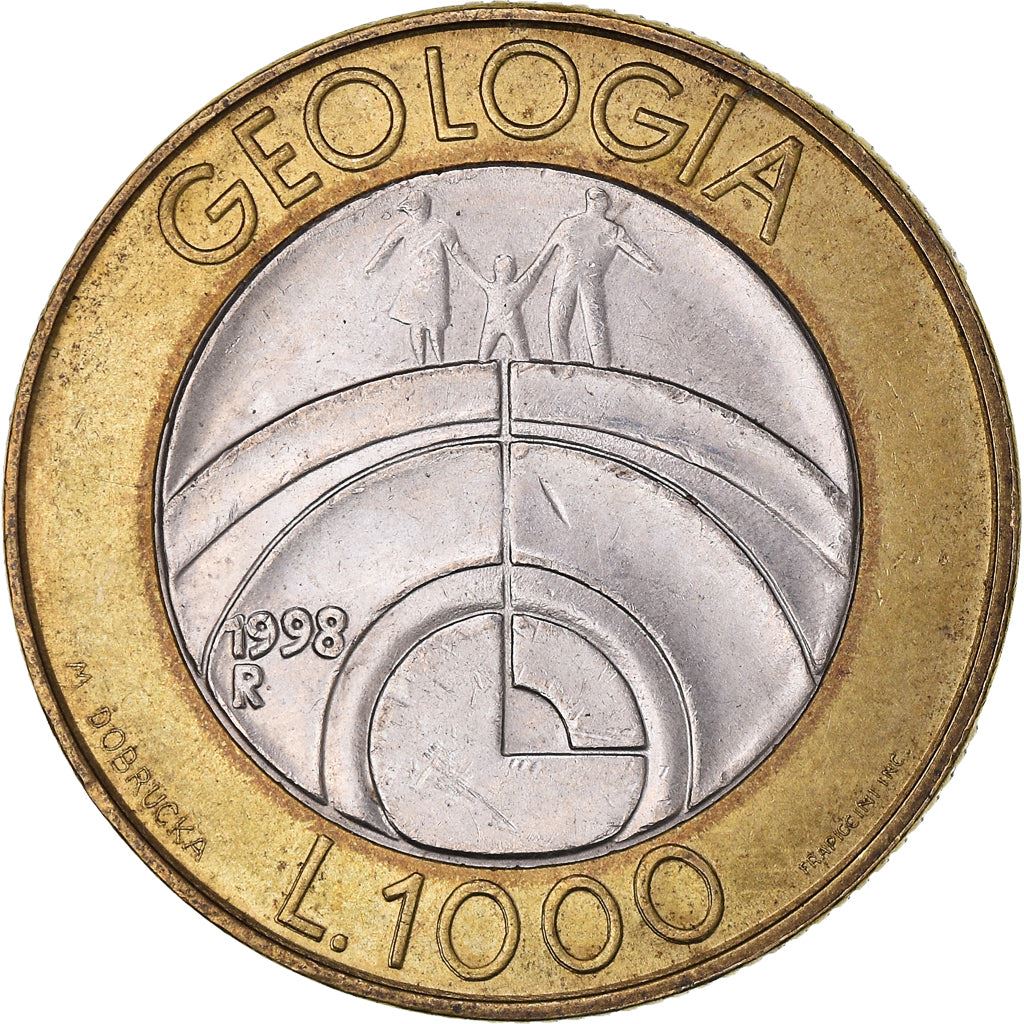 San Marino | 1000 Lire Coin | Geology | Km:384 | 1998