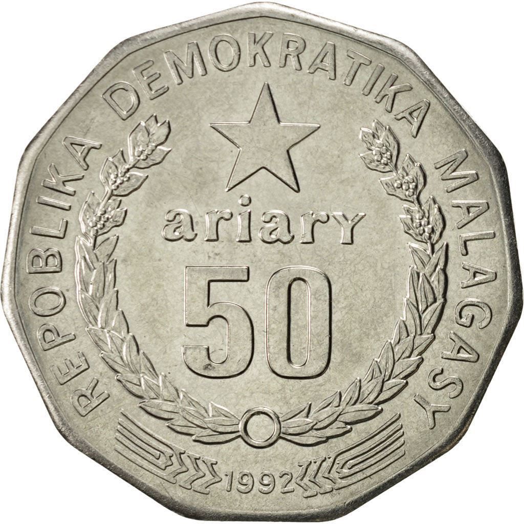 Madagascar | 50 Ariary Coin | Star | Baobab | Km:20 | 1992