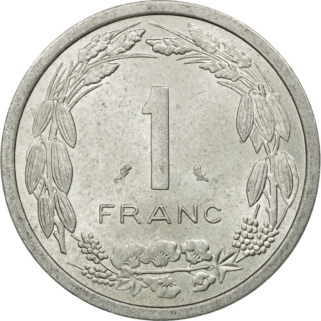 Central African States | 1 Franc Cfa Coin | Antelope | Crops | Km:8 | 1974 - 2003