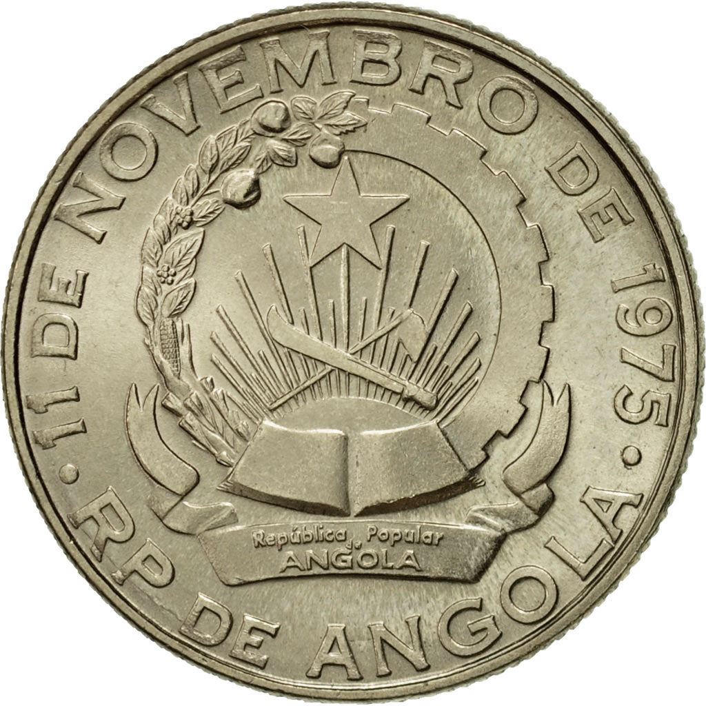 Angola | 5 Kwanzas Coin | Gear | Wreath | Km:85 | 1977