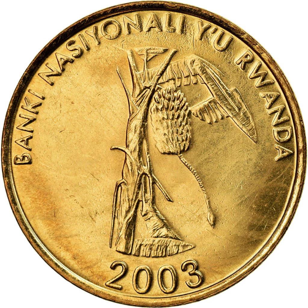 Rwanda | 10 Amafaranga Coin | Banana Tree | Km:24 | 2003