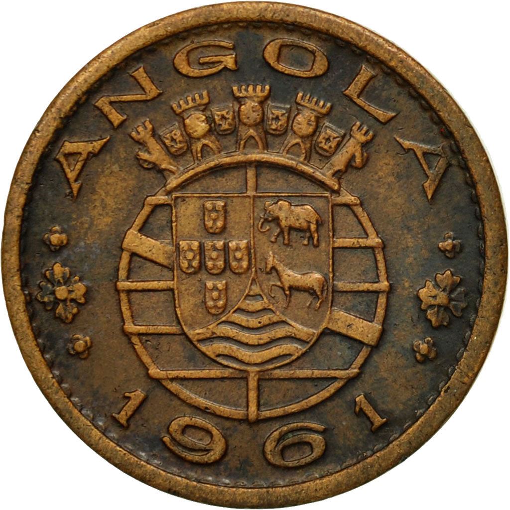 Angola | 50 Centavos Coin | Horse | Elephant | Shield | Km:75 | 1953 - 1961