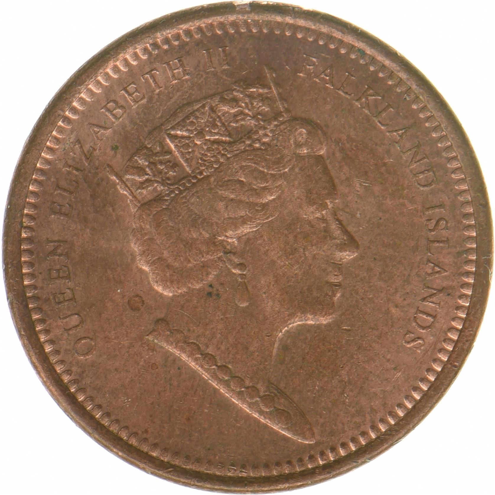 Falkland Islands | 1 Penny Coin | Gentoo Penguins | KM:199 | 2019