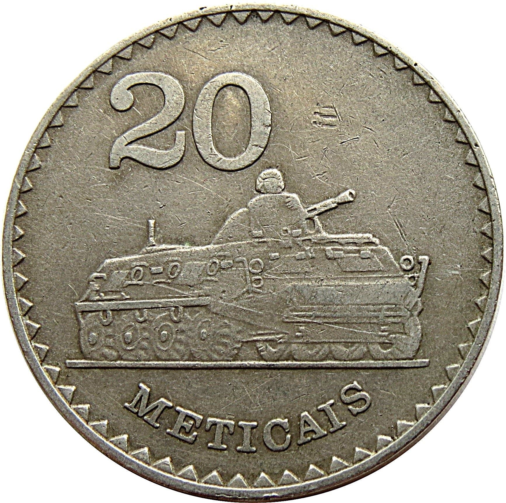 Mozambique | 20 Meticais Coin | Tank | KM:103 | 1980