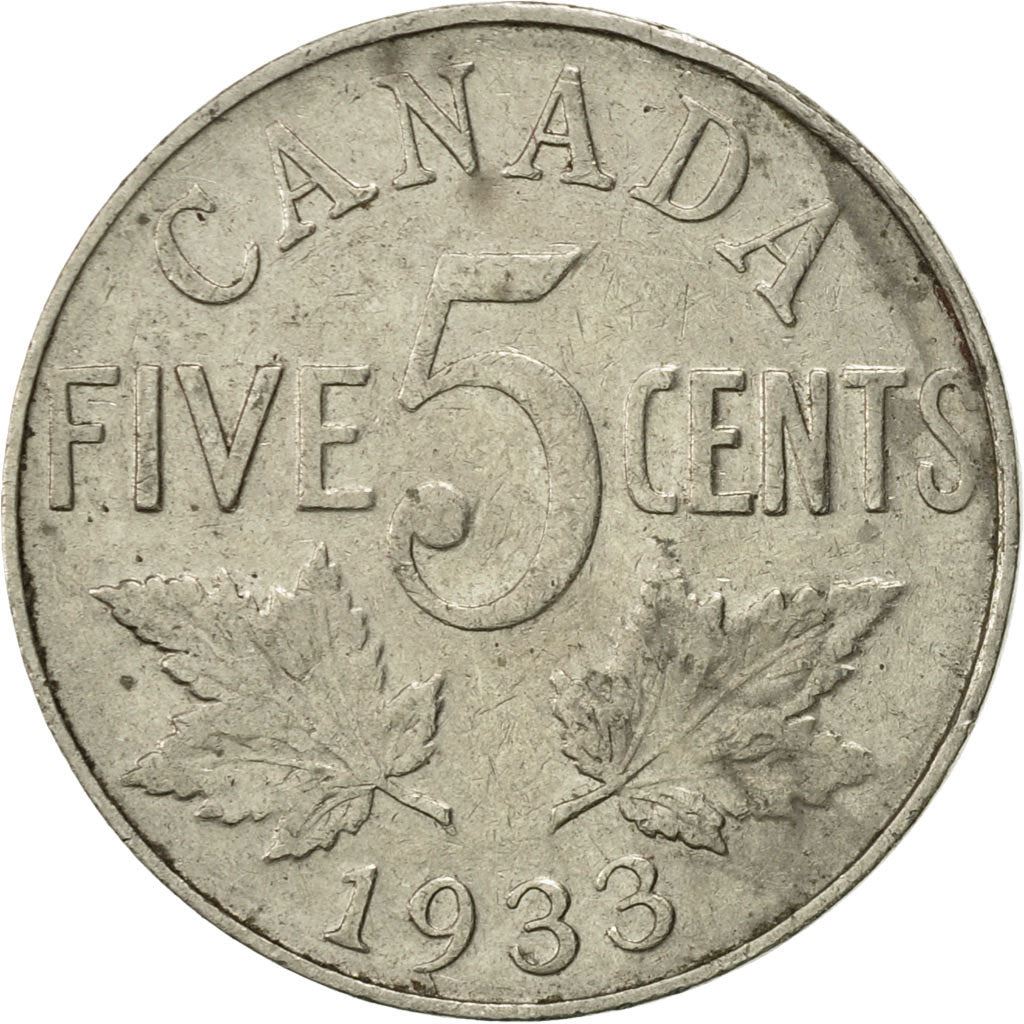 Canada | 5 Cents Coin | Nickel | KM:29 | 1922-1936