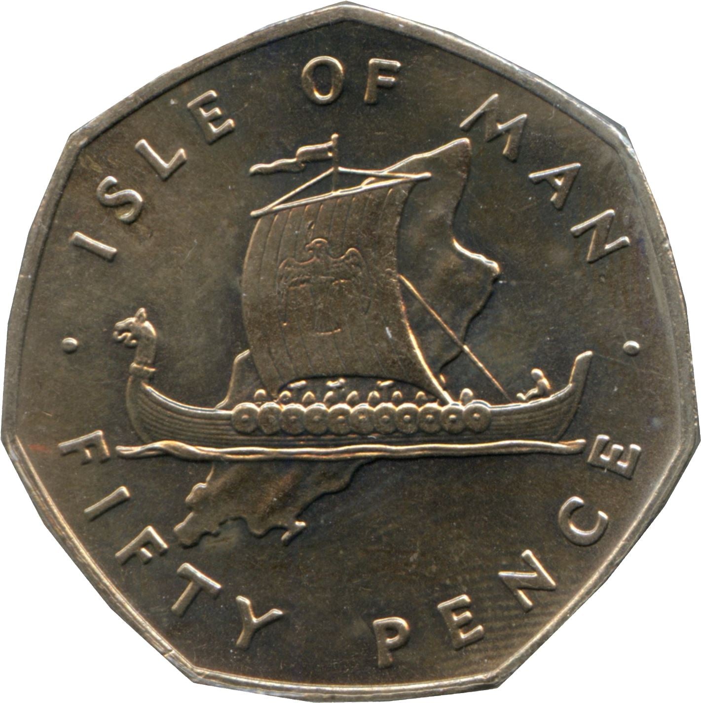 Isle of Man 50 Pence Coin | Queen Elizabeth II | KM39 | 1976 - 1979
