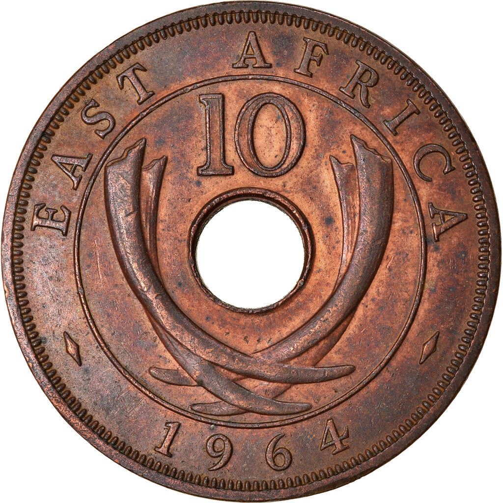 Afrique de l'Est | Pièce de 10 Cents | Défenses | Fleurs | Km:40 | 1964