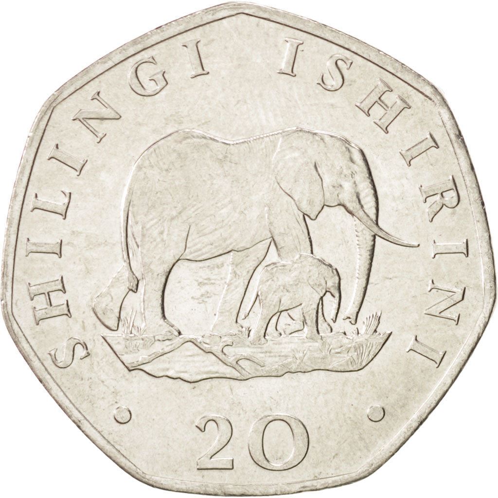 Tanzania | 20 Shilingi Coin | Elephant | Km:27.2 | 1992