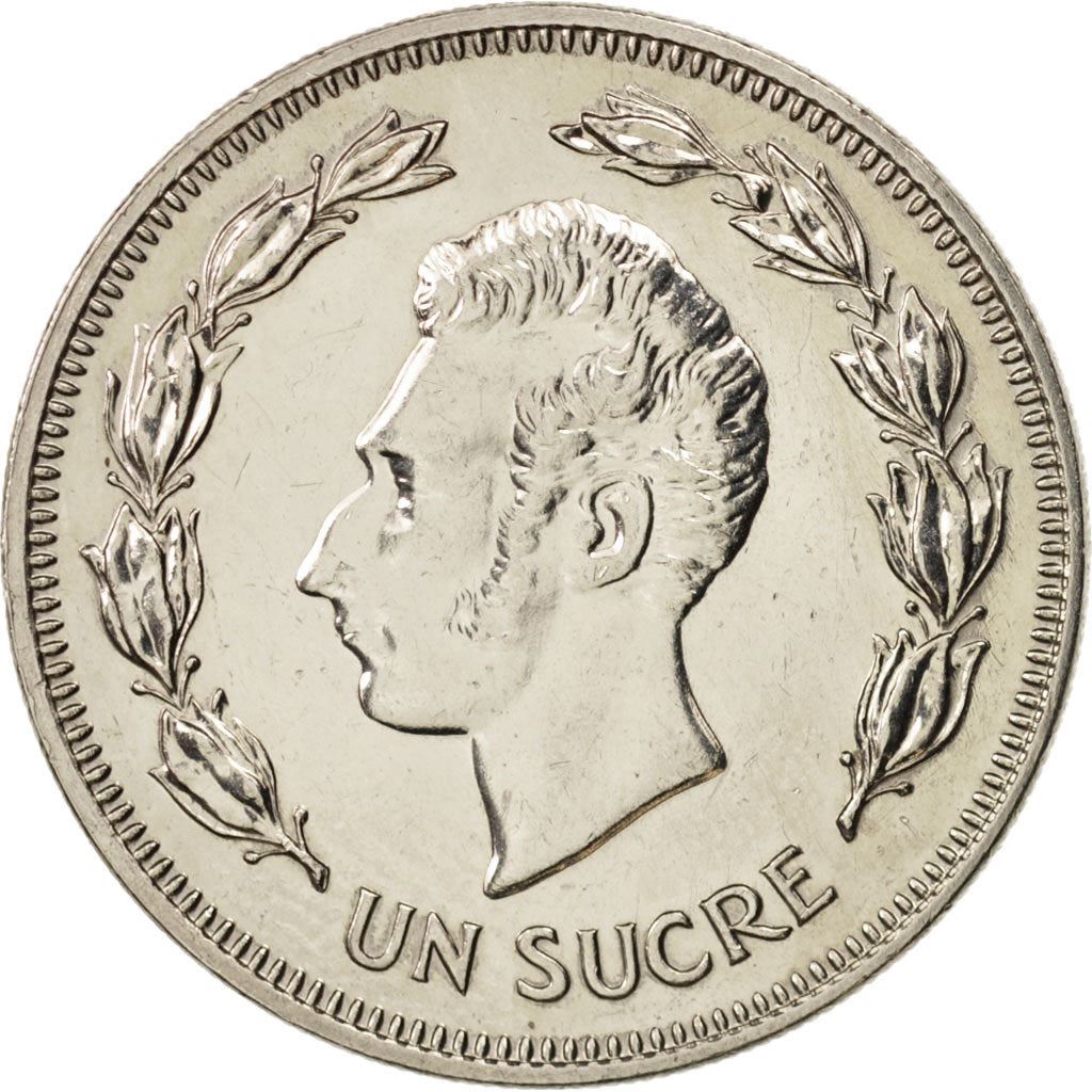 Ecuador | 1 Sucre Coin | Antonio José de Sucre | Nickel clad steel | KM:85.1 | 1985-1986