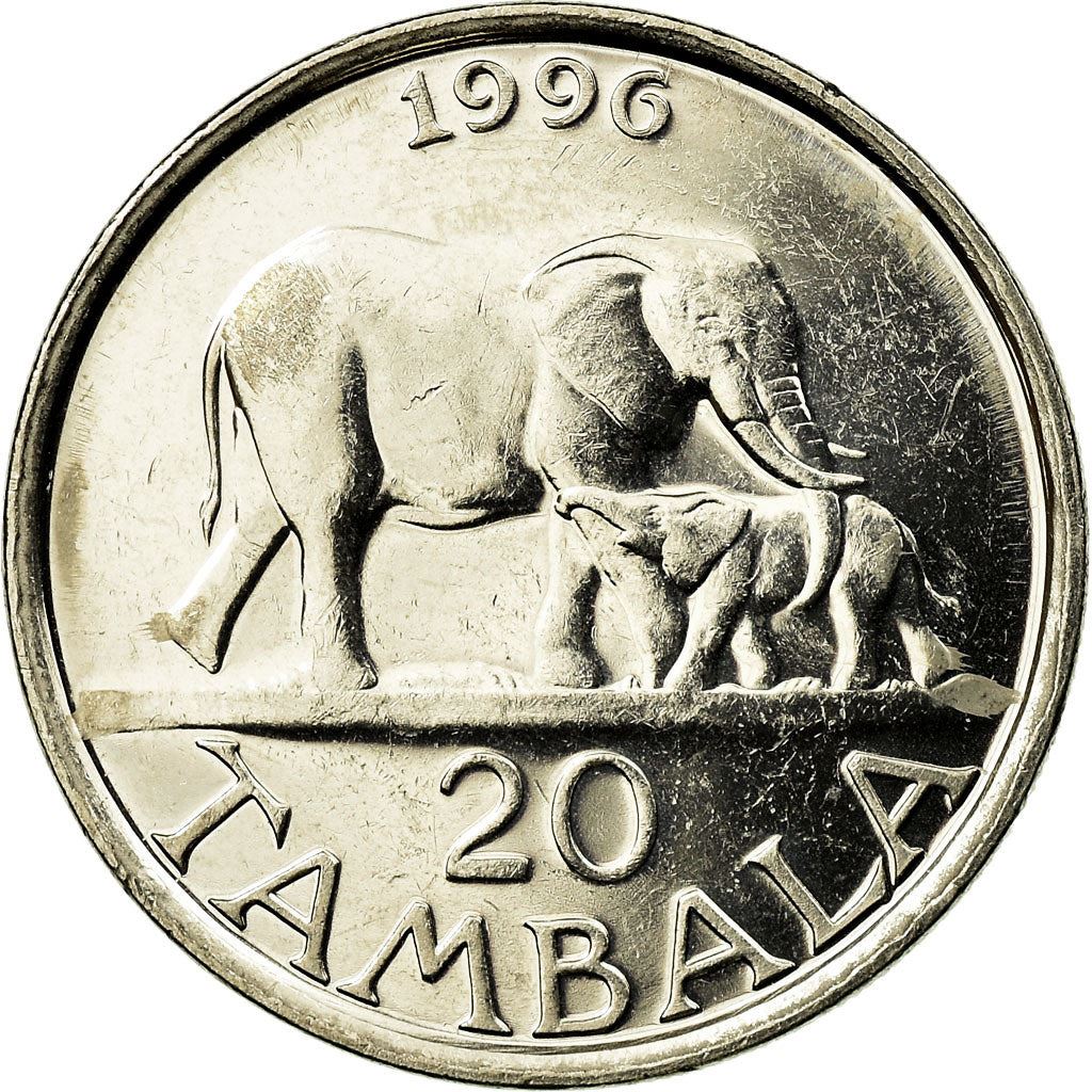 Malawi Coin Malawian | 20 Tambala | President Bakili Muluzi | Elephant | KM29 | 1996 - 2003