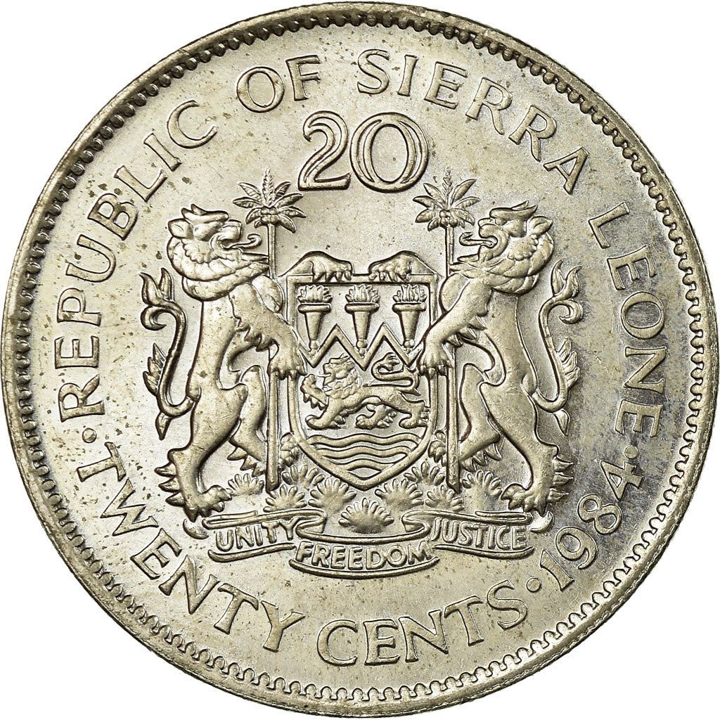 Sierra Leone | 20 Cents Coin | Dr. Siaka Stevens | KM30 | 1978 - 1984