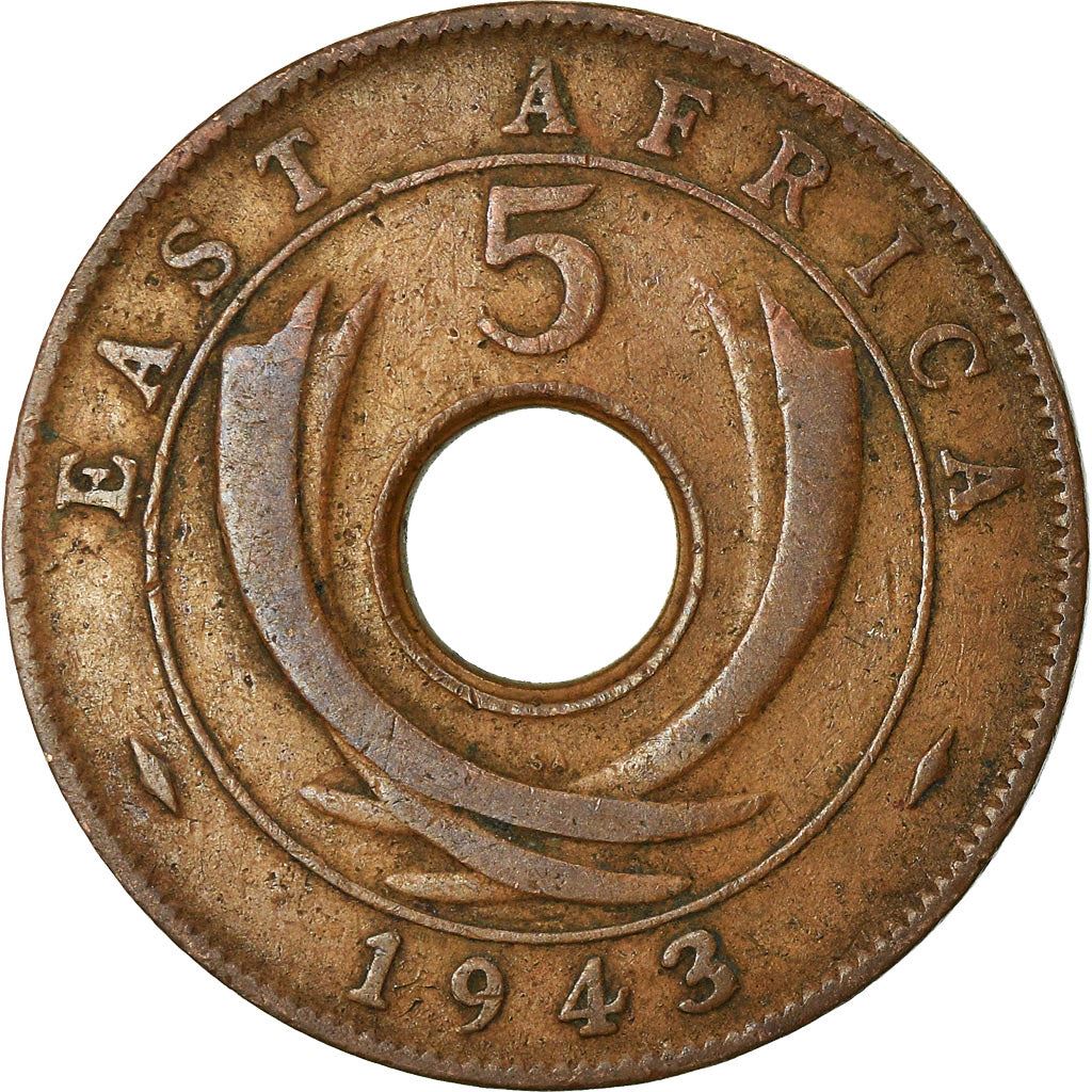 Afrique de l'Est | Pièce de 5 Cents | Couronne | Défenses | Km:25 | 1937 - 1943