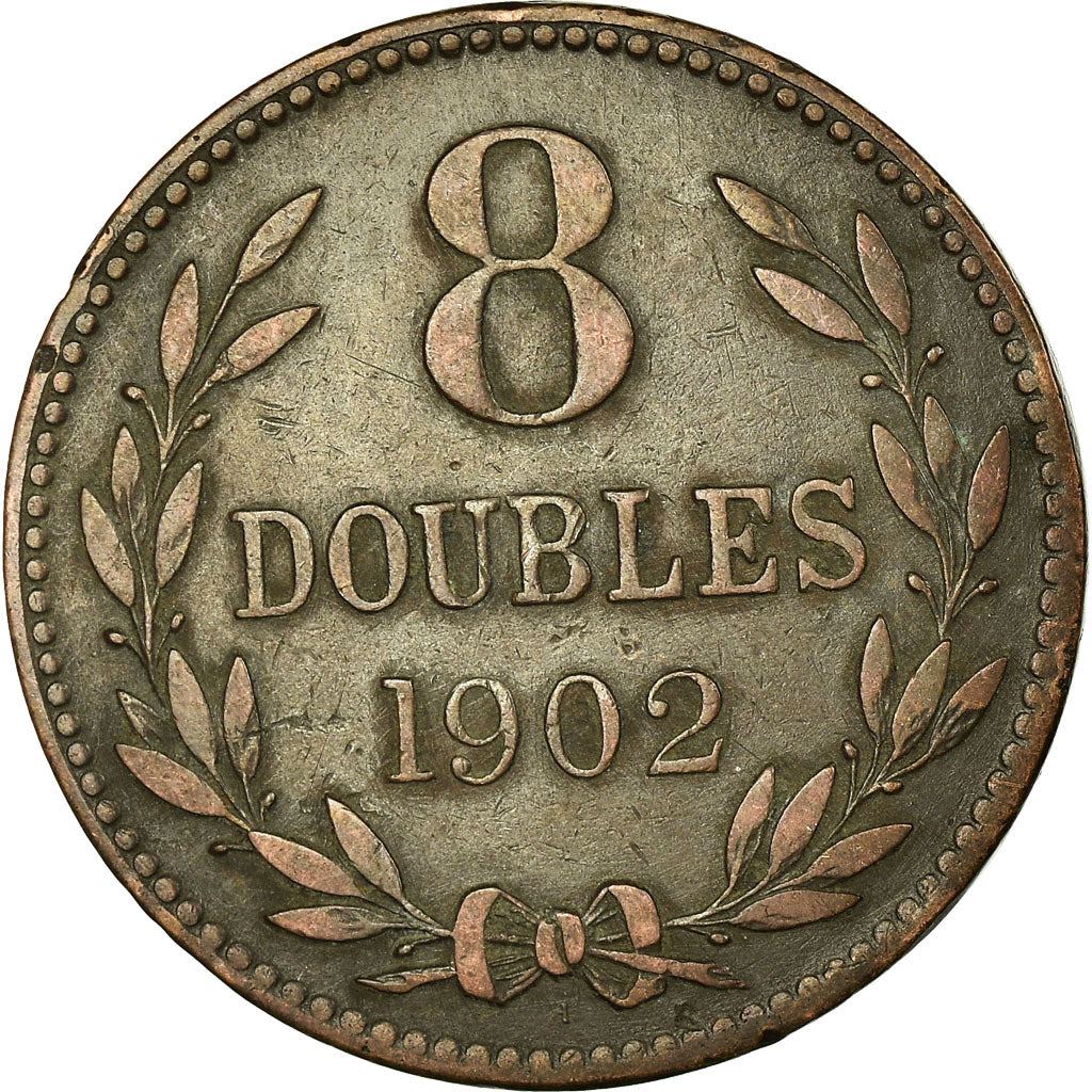 Guernsey 8 Doubles Coin | KM7 | 1864 - 1911