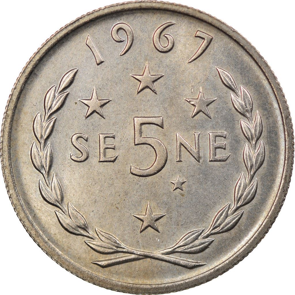 Samoa | Moneda de 5 Sene | Malietoa Tanumafili II | Constelación Crux | KM:3 | 1967
