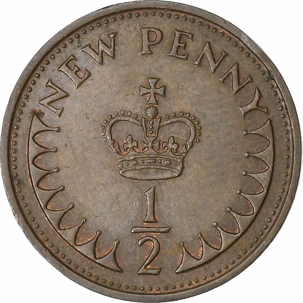 United Kingdom | 1/2 New Penny Coin | Elizabeth II | Km:914 | 1971 - 1981