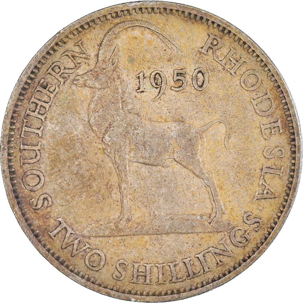 Southern Rhodesia | 2 Shillings Coin | George VI | Antelope | Km:23 | 1948 - 1952