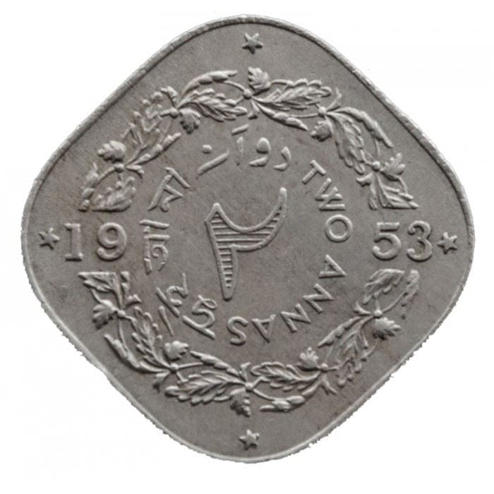 Pakistan | 2 Annas Coin | Crescent Moon | Km:15 | 1953 - 1959