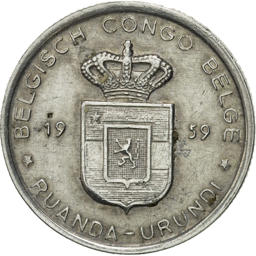 Belgian Congo | 1 Franc Coin | Palm tree | Km:4 | 1957 - 1960