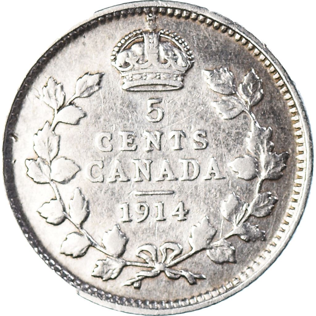 Canada 5 Cents Coin | King George V | Crown | KM22 | 1912 - 1919