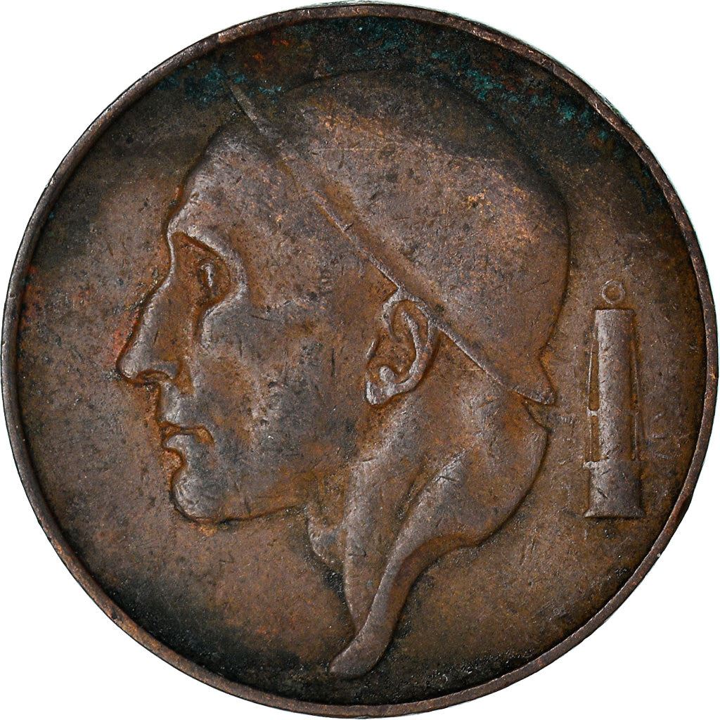 Belgium | 50 Centimes Coin | Miner | Lamp | Crown | Wings | Km:144 | 1952 - 2001