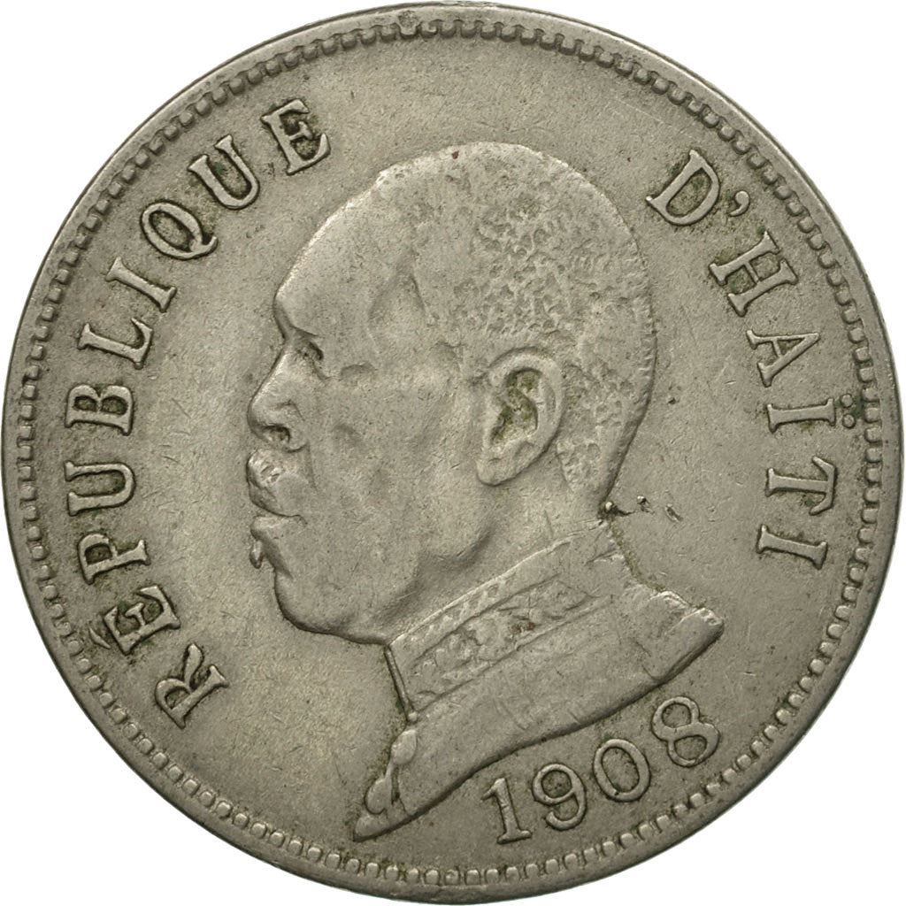 Haiti | 50 Centimes Coin | General Pierre Nord-Alexis | Cannon | Km:56 | 1907 - 1908