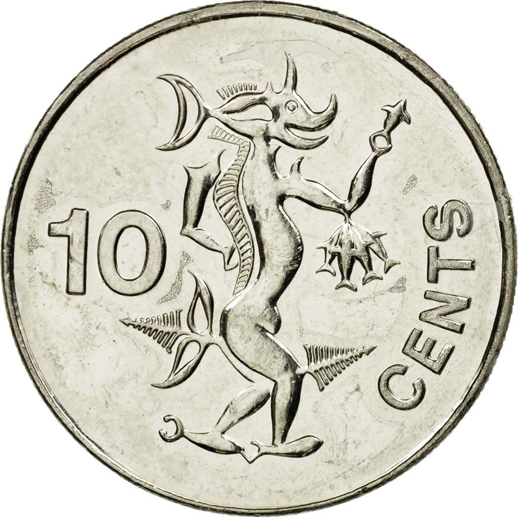 Solomon Islands | 10 Cents Coin | Elizabeth II | Adaro | Sea Spirit | Km:27A | 1990 - 2010
