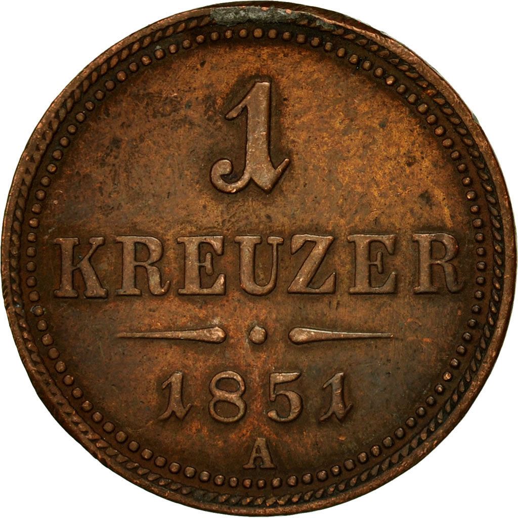 Austrian Empire | 1 Kreuzer Coin | Imperial Eagle | Km:2185 | 1851