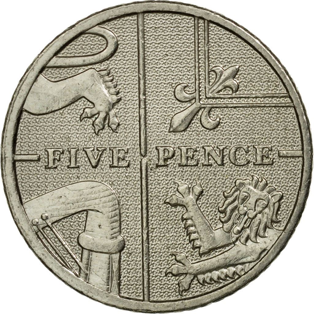 United Kingdom | 5 Pence Coin | Elizabeth II | Km:1109 | 2008 - 2010