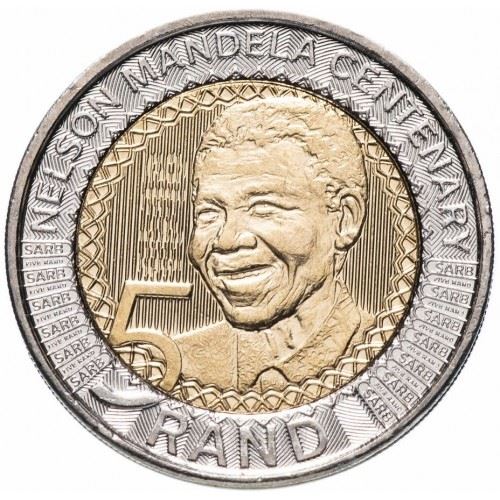 South Africa | 5 Rand Coin | Nelson Mandela | Km:680 | 2018