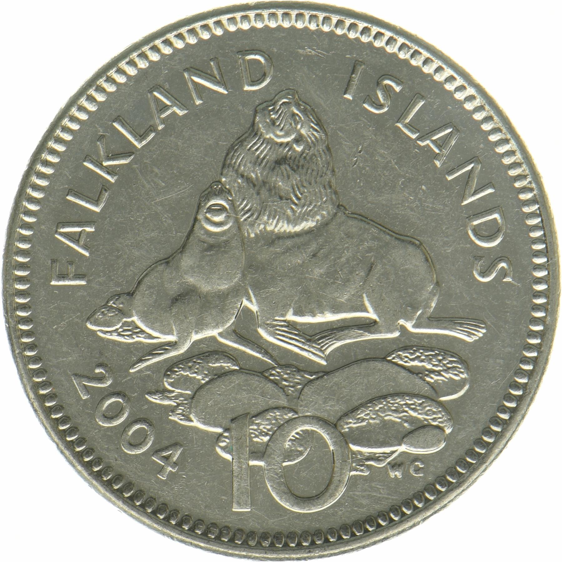 Falkland Islands | 10 Pence Coin | Ursine seal | 2004