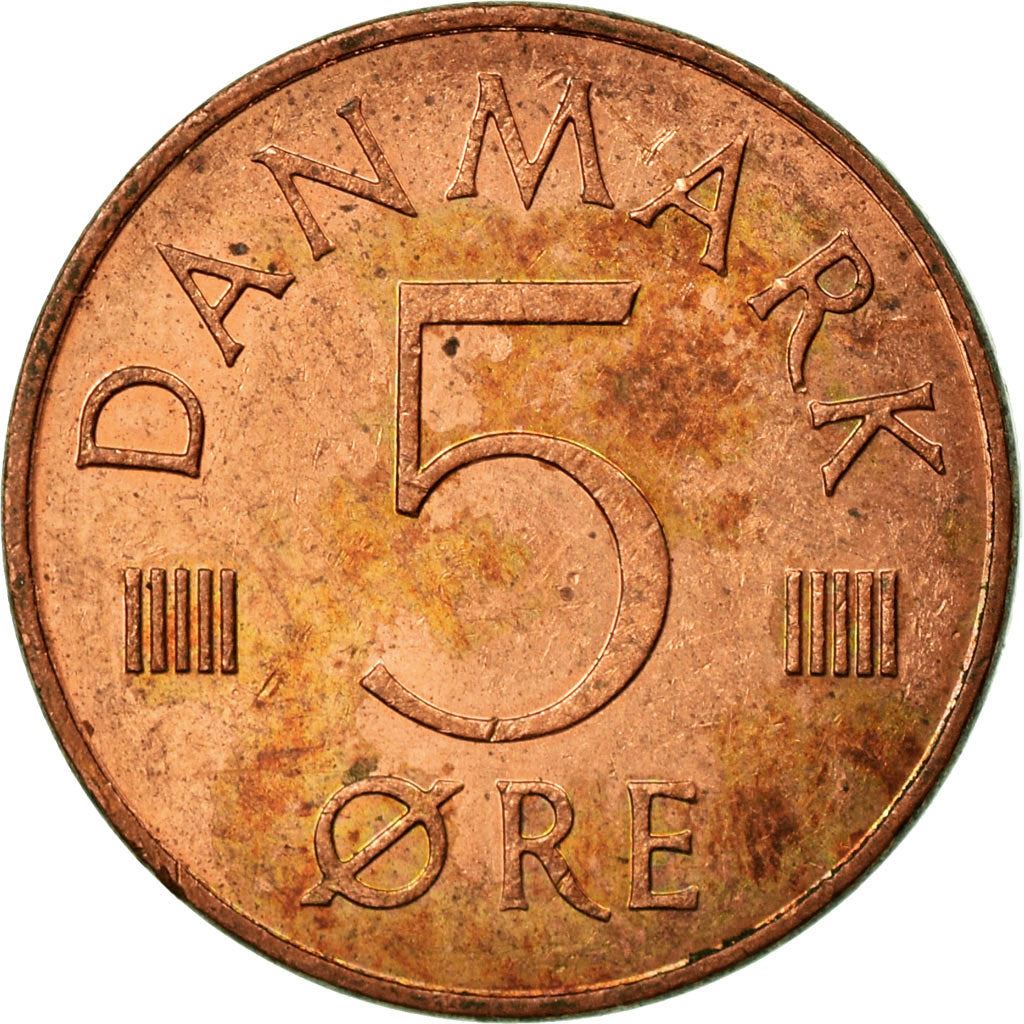 Denmark | 5 Ore Coin | Monogram | Km:859 | 1973 - 1988