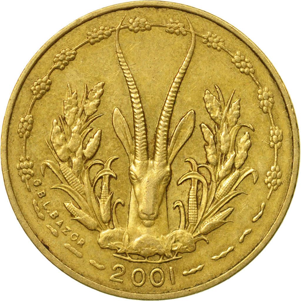 Western African States | 5 Francs Cfa Coin | Emblem of Central Bank | Gazelle | Km:2A | 1965 - 2023