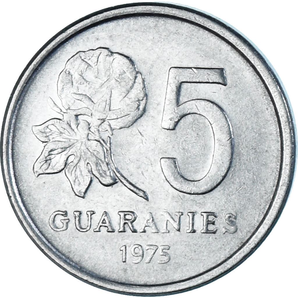 Paraguay | 5 Guaranies Coin | Cotton plant | Km:152 | 1975