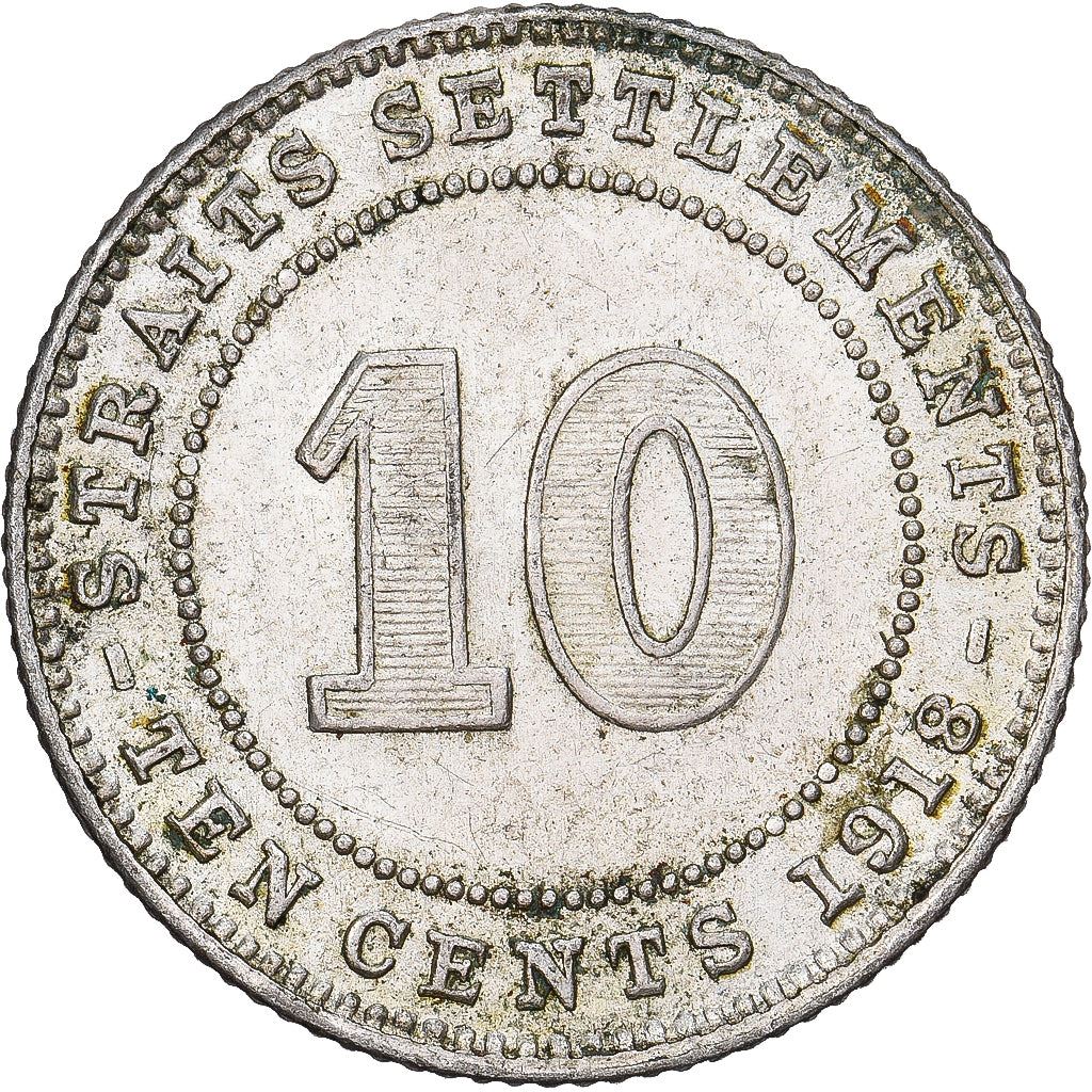 Straits Settlements | 10 Cents Coin | George V | Km:29A | 1918 - 1920