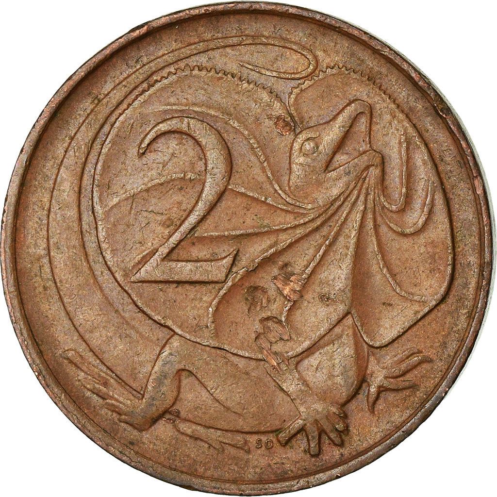Australia | 2 Cents Coin | Frill-necked Lizard | Km:63 | 1966 - 1984