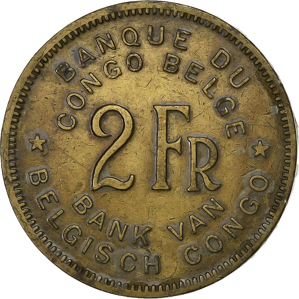 Belgian Congo | 2 Francs Coin | Elephant | Km:28 | 1946 - 1947