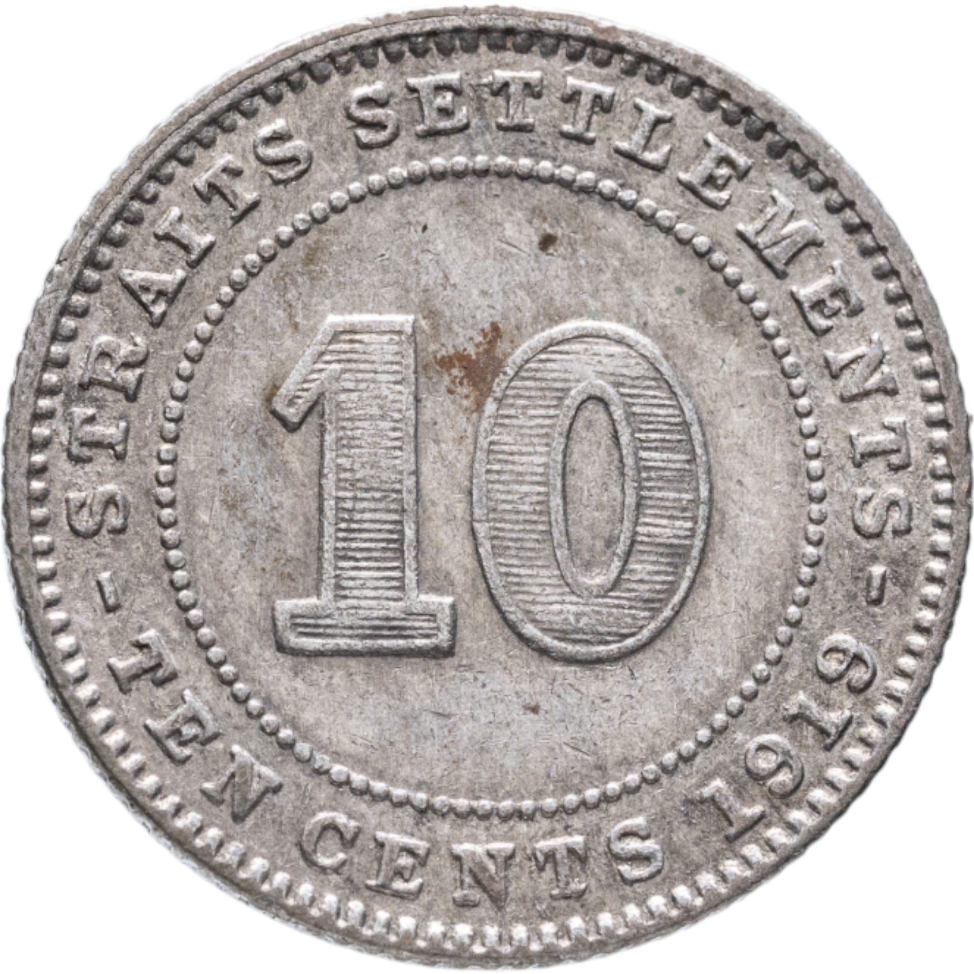 Straits Settlements | 10 Cents Coin | George V | Km:29A | 1918 - 1920