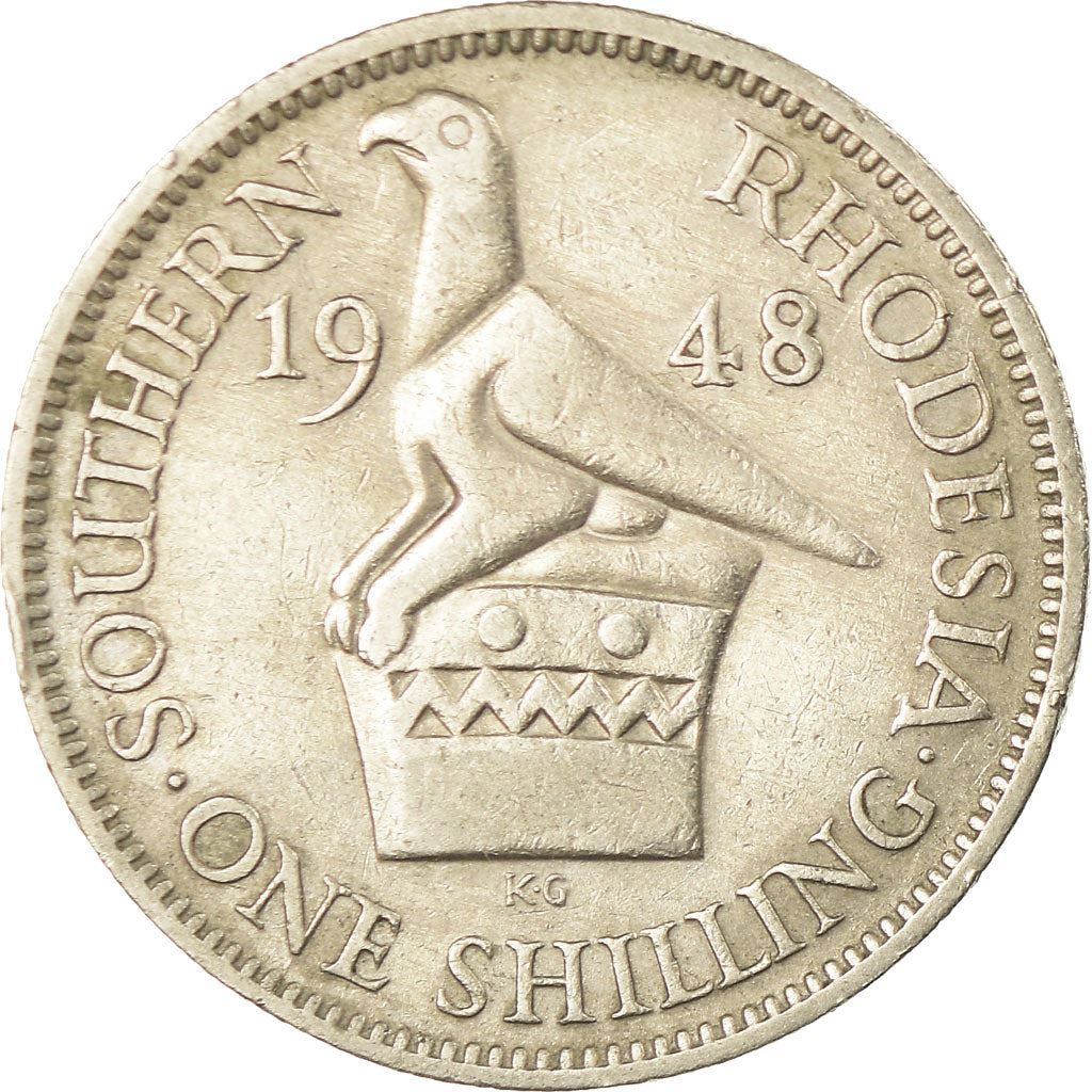 Southern Rhodesia | 1 Shilling Coin | George VI | Zimbabwe Bird | Km:22 | 1948 - 1952