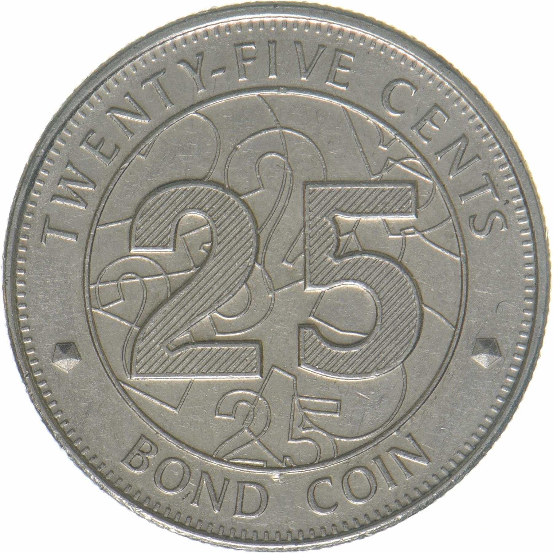 Zimbabwe | 25 Cents Coin | Bond Coin | KM:19 | 2014