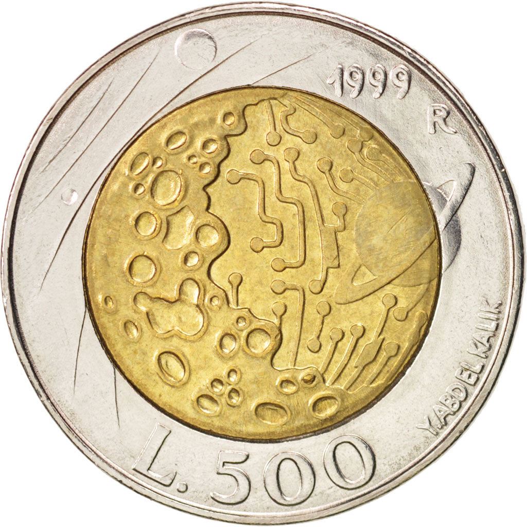 San Marino | 500 Lire Coin | Moon's surface | Km:394 | 1999