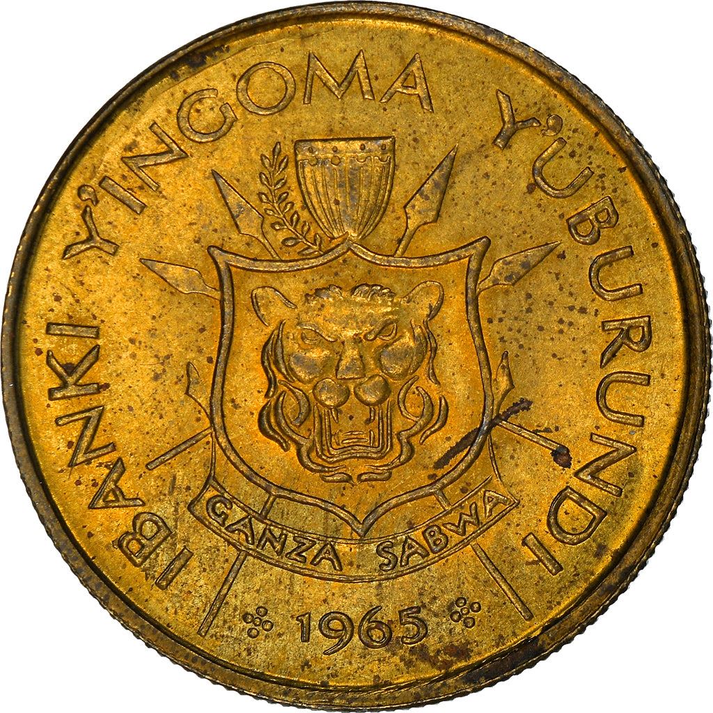 Burundi | 1 Franc Coin | Coat of arms | Km:6 | 1965