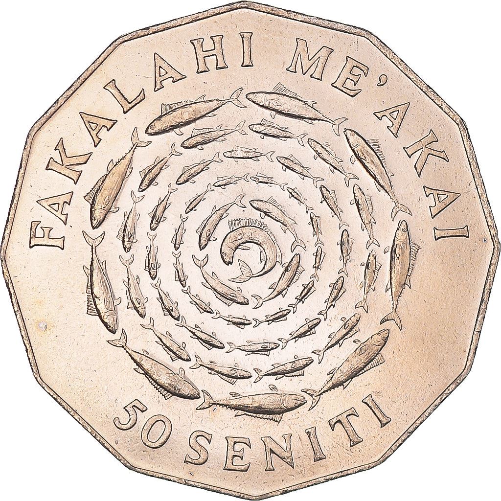 Tonga | 50 Seniti Münze | König Tupou IV | 50 Fische | FAO | Km:47 | 1975 - 1978