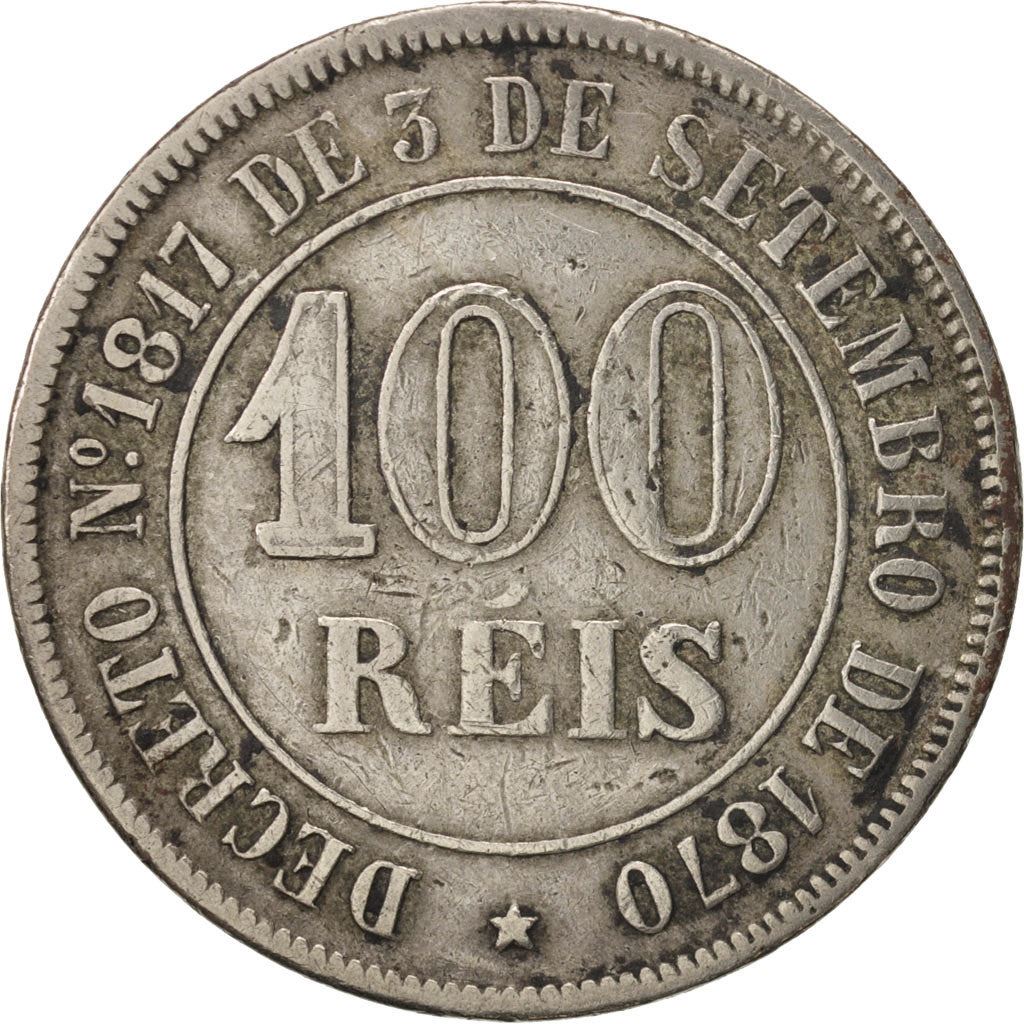 Brazil | 100 Reis Coin | Pedro II | Km:477 | 1871 - 1885